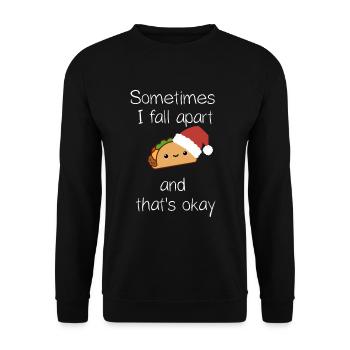 Parfois, je m’effondre Taco Taco de Noël - Sweat-shirt Unisexe - noir - Devant - Alina (178cm) & Michal (187cm)