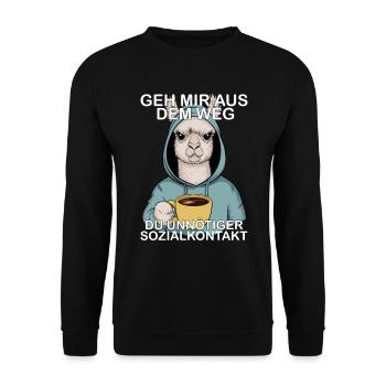 Get out of my way, you unnecessary social contact - Unisex Sweatshirt - black - Front - Alina (178cm) & Michal (187cm)