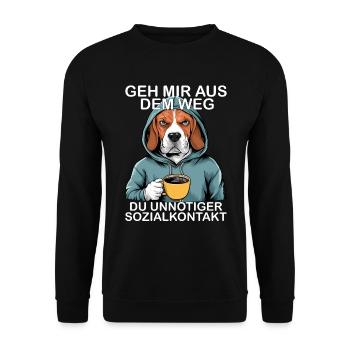 Get out of my way, you unnecessary social contact - Unisex Sweatshirt - black - Front - Alina (178cm) & Michal (187cm)