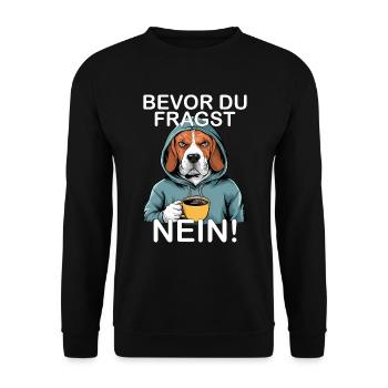 Avant de demander Pas de beagle drôle - Sweat-shirt Unisexe - noir - Devant - Alina (178cm) & Michal (187cm)