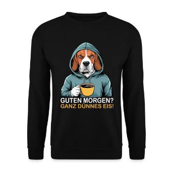 Bonjour très mince glace drôle beagle - Sweat-shirt Unisexe - noir - Devant - Alina (178cm) & Michal (187cm)