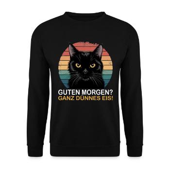 Bonjour glace très mince drôle noir - Sweat-shirt Unisexe - noir - Devant - Alina (178cm) & Michal (187cm)