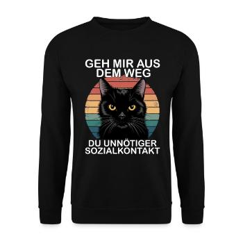 Get out of my way, you unnecessary social contact - Unisex Sweatshirt - black - Front - Alina (178cm) & Michal (187cm)