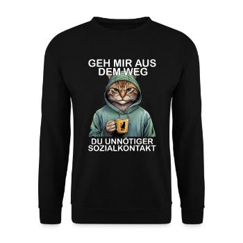 Get out of my way, you unnecessary social contact - Unisex Sweatshirt - black - Front - Alina (178cm) & Michal (187cm)
