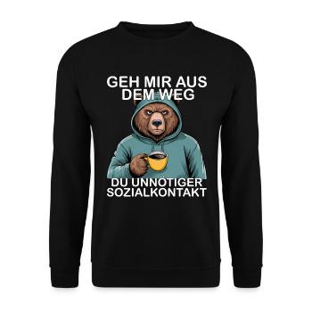 Get out of my way, you unnecessary social contact - Unisex Sweatshirt - black - Front - Alina (178cm) & Michal (187cm)