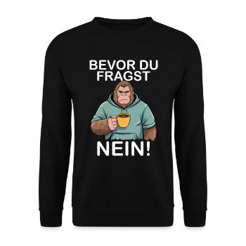 Avant de demander à No Bigfoot - Sweat-shirt Unisexe - noir - Devant - Alina (178cm) & Michal (187cm)