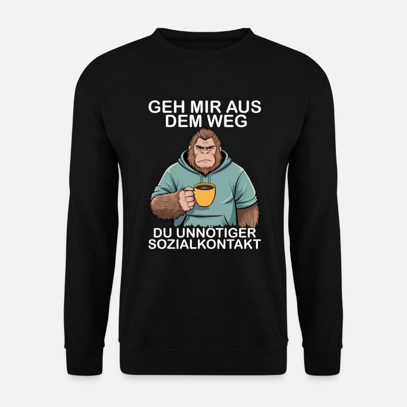 Geh Mir Aus Dem Weg Du Unnötiger Sozialkontakt - Unisex Pullover - Schwarz