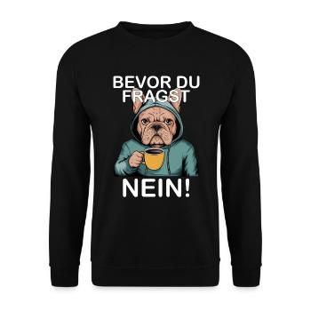 Avant de demander No Funny French - Sweat-shirt Unisexe - noir - Devant - Alina (178cm) & Michal (187cm)