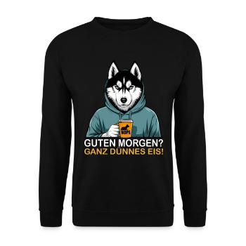 Bonjour glace très mince - Sweat-shirt Unisexe - noir - Devant - Alina (178cm) & Michal (187cm)