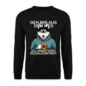 Get out of my way, you unnecessary social contact - Unisex Sweatshirt - black - Front - Alina (178cm) & Michal (187cm)