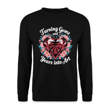 Painting Diamonds Diamond Painting Art - Unisex Sweatshirt - black - Front - Alina (178cm) & Michal (187cm)