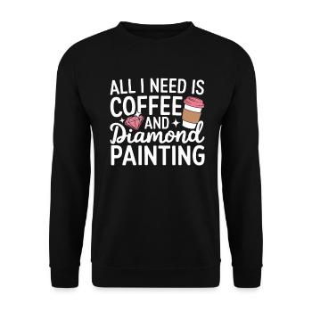Peinture Diamants Peinture au diamant Art - Sweat-shirt Unisexe - noir - Devant - Alina (178cm) & Michal (187cm)