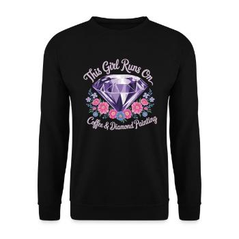 Painting Diamonds Diamond Painting Art - Unisex Sweatshirt - black - Front - Alina (178cm) & Michal (187cm)