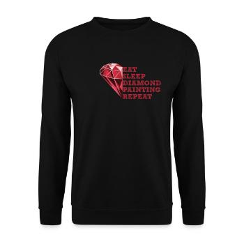 Painting Diamonds Diamond Painting Art - Unisex Sweatshirt - black - Front - Alina (178cm) & Michal (187cm)