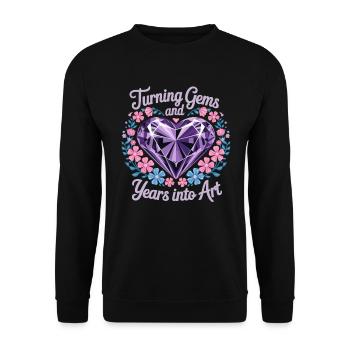 Painting Diamonds Diamond Painting Art - Unisex Sweatshirt - black - Front - Alina (178cm) & Michal (187cm)