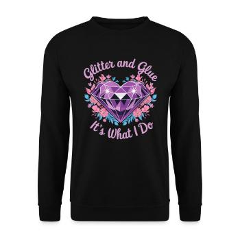 Peinture Diamants Peinture au diamant Art - Sweat-shirt Unisexe - noir - Devant - Alina (178cm) & Michal (187cm)