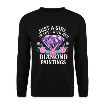 Peinture Diamants Peinture au diamant Art - Sweat-shirt Unisexe - noir - Devant - Alina (178cm) & Michal (187cm)