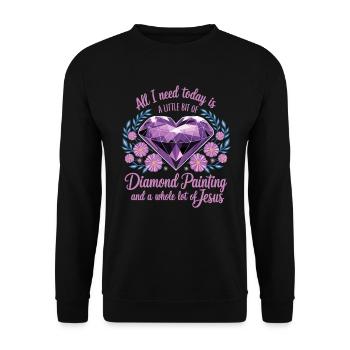 Peinture Diamants Peinture au diamant Art - Sweat-shirt Unisexe - noir - Devant - Alina (178cm) & Michal (187cm)