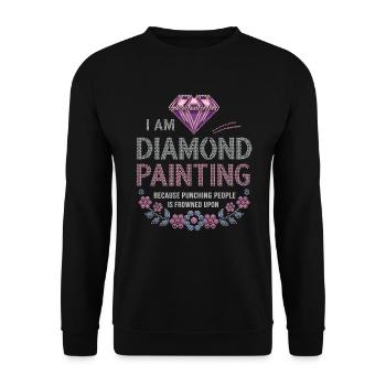 Painting Diamonds Diamond Painting Art - Unisex Sweatshirt - black - Front - Alina (178cm) & Michal (187cm)