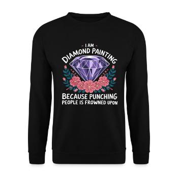 Peinture Diamants Peinture au diamant Art - Sweat-shirt Unisexe - noir - Devant - Alina (178cm) & Michal (187cm)