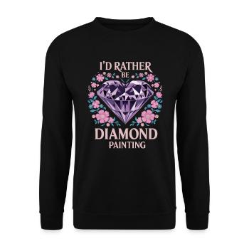 Painting Diamonds Diamond Painting Art - Unisex Sweatshirt - black - Front - Alina (178cm) & Michal (187cm)