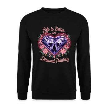 Painting Diamonds Diamond Painting Art - Unisex Sweatshirt - black - Front - Alina (178cm) & Michal (187cm)