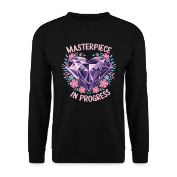 Peinture Diamants Peinture au diamant Art - Sweat-shirt Unisexe - noir - Devant - Alina (178cm) & Michal (187cm)