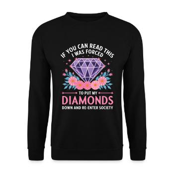 Painting Diamonds Diamond Painting Art - Unisex Sweatshirt - black - Front - Alina (178cm) & Michal (187cm)
