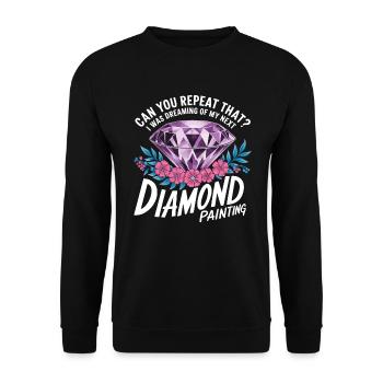 Painting Diamonds Diamond Painting Art - Unisex Sweatshirt - black - Front - Alina (178cm) & Michal (187cm)