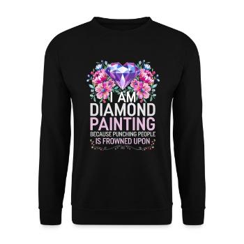 Painting Diamonds Diamond Painting Art - Unisex Sweatshirt - black - Front - Alina (178cm) & Michal (187cm)