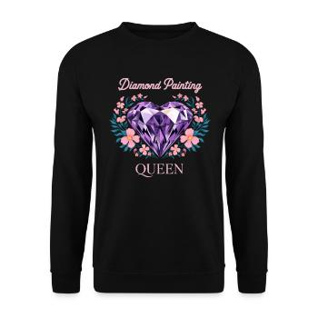 Painting Diamonds Diamond Painting Art - Unisex Sweatshirt - black - Front - Alina (178cm) & Michal (187cm)