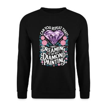 Painting Diamonds Diamond Painting Art - Unisex Sweatshirt - black - Front - Alina (178cm) & Michal (187cm)