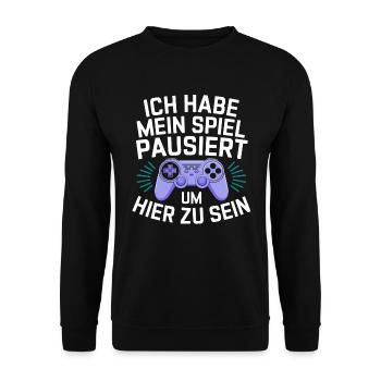 Video Gaming Pc Gamer Zocker Zocken - Unisex Sweatshirt - black - Front - Alina (178cm) & Michal (187cm)