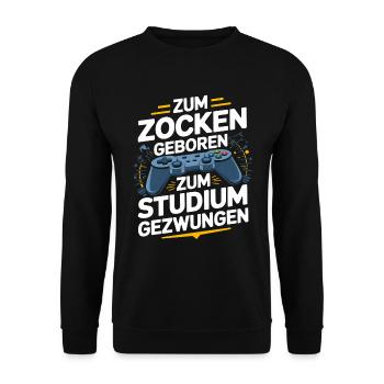 Video Gaming Pc Gamer Zocker Zocken - Unisex Sweatshirt - black - Front - Alina (178cm) & Michal (187cm)