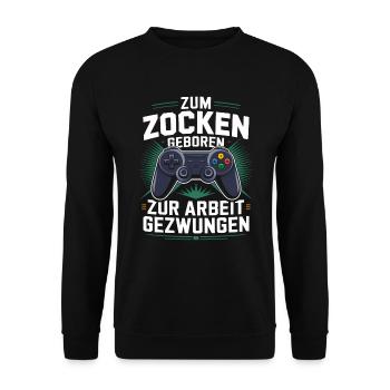 Video Gaming Pc Gamer Zocker Zocken - Unisex Sweatshirt - black - Front - Alina (178cm) & Michal (187cm)