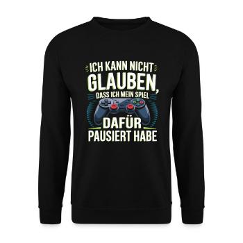 Video Gaming Pc Gamer Zocker Zocken - Unisex Sweatshirt - black - Front - Alina (178cm) & Michal (187cm)