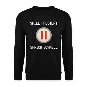 Video Gaming Pc Gamer Zocker Zocken - Unisex Sweatshirt - black - Front - Alina (178cm) & Michal (187cm)