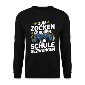Video Gaming Pc Gamer Zocker Zocken - Unisex Sweatshirt - black - Front - Alina (178cm) & Michal (187cm)
