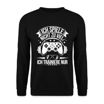 Video Gaming Pc Gamer Zocker Zocken - Unisex Sweatshirt - black - Front - Alina (178cm) & Michal (187cm)