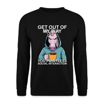 Licorne drôle - Sweat-shirt Unisexe - noir - Devant - Alina (178cm) & Michal (187cm)
