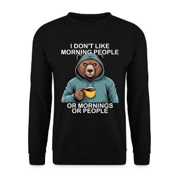 Funny Bear Grizzly - Unisex Sweatshirt - black - Front - Alina (178cm) & Michal (187cm)