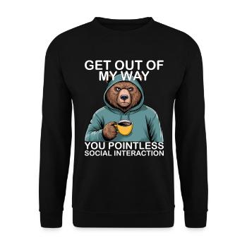 Funny Bear Grizzly - Unisex Sweatshirt - black - Front - Alina (178cm) & Michal (187cm)