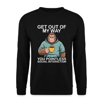 Funny Bigfoot - Unisex Sweatshirt - black - Front - Alina (178cm) & Michal (187cm)