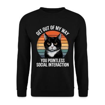 Funny Black Cat - Unisex Sweatshirt - black - Front - Alina (178cm) & Michal (187cm)