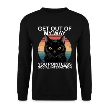 Funny Black Cat - Unisex Sweatshirt - black - Front - Alina (178cm) & Michal (187cm)