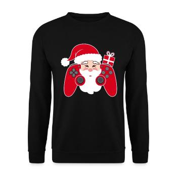 Gamer Weihanchten Gaming Weihnachten Zocken Zocker - Unisex Pullover - Schwarz - Vorne - Alina (178cm) & Michal (187cm)