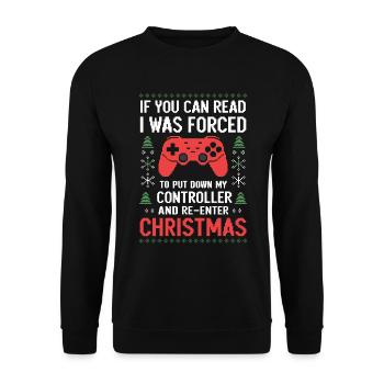 Gamer Weihanchten Gaming Weihnachten Zocken Zocker - Unisex Pullover - Schwarz - Vorne - Alina (178cm) & Michal (187cm)