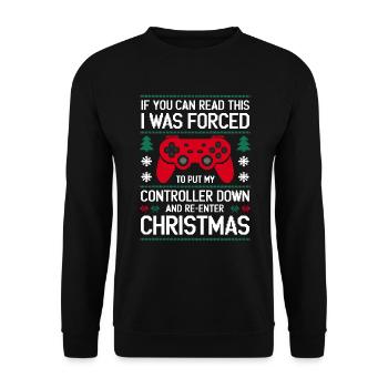 Gamer Weihanchten Gaming Weihnachten Zocken Zocker - Unisex Pullover - Schwarz - Vorne - Alina (178cm) & Michal (187cm)