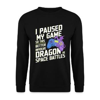 Gamer Gaming Zocken Zocker - Sweat-shirt Unisexe - noir - Devant - Alina (178cm) & Michal (187cm)