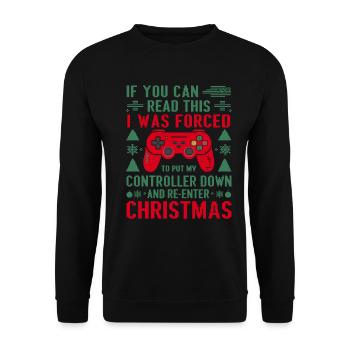Gamer Weihnachten Gaming Zocken Zocker - Unisex Pullover - Schwarz - Vorne - Alina (178cm) & Michal (187cm)
